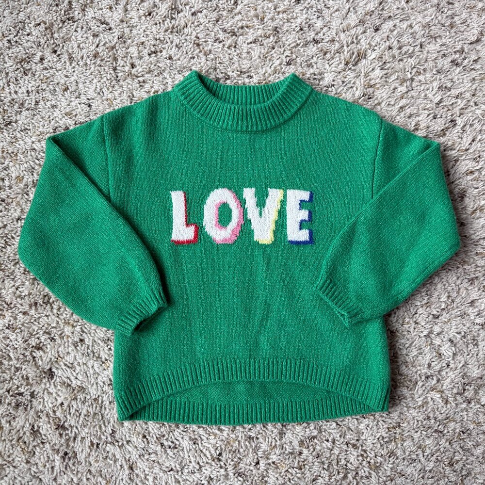 Old Navy SoSoft Long-Sleeve Graphic Sweater 4T green